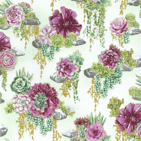 RJR Fashion Fabrics Thistle Oasis Metallic Tranquil Trail Fabric 